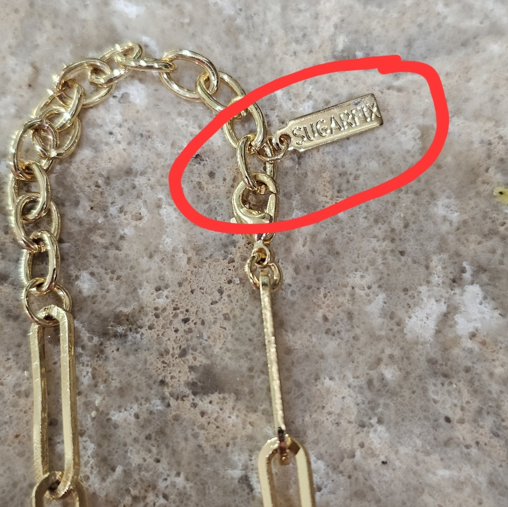 Sugarfix by Baublebar Paperclip Golden Goldtone Necklace - Picture 8 of 8